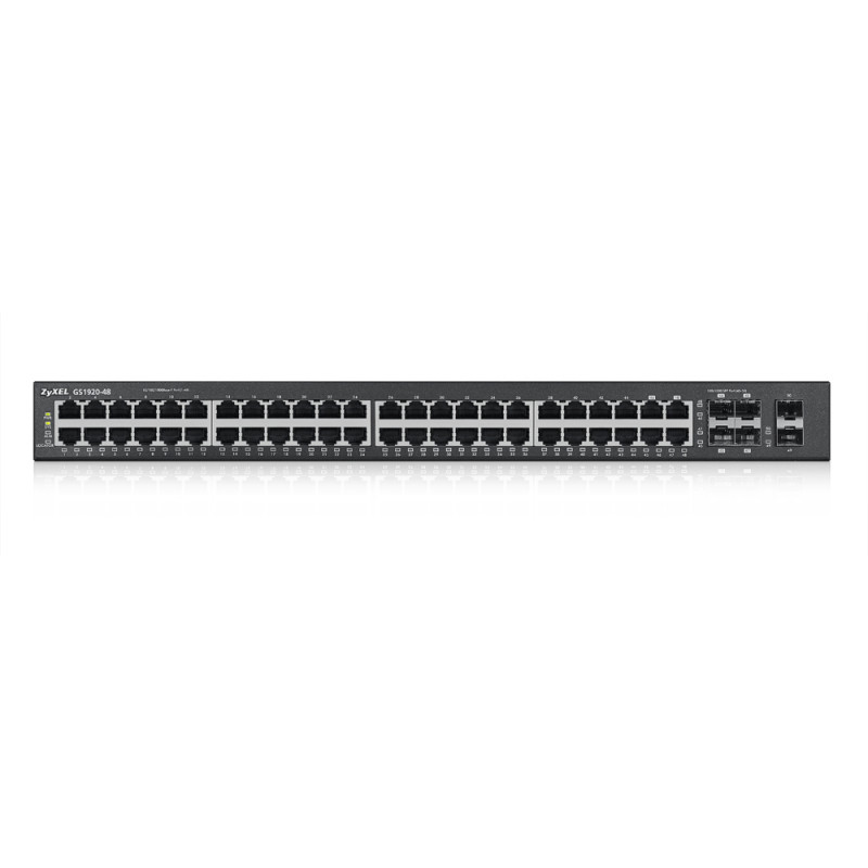 ZyXEL GS1920-48 switch Gigabit Smart Managed a 48 porte con 4 uplink SFP e PoE+ (375W)