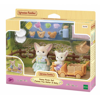 EPOCH Sylvanian Families set picnic soleggiato - volpe fennec sorella e baby