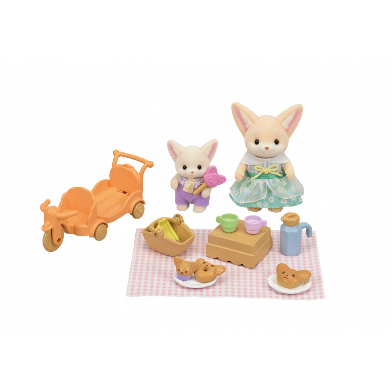 EPOCH Sylvanian Families set picnic soleggiato - volpe fennec sorella e baby
