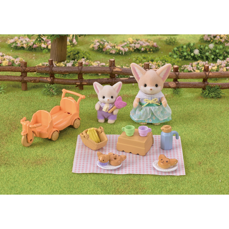 EPOCH Sylvanian Families set picnic soleggiato - volpe fennec sorella e baby