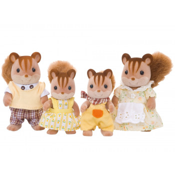 Set di figure Epoch Sylvanian Families famiglia scoiattoli noce