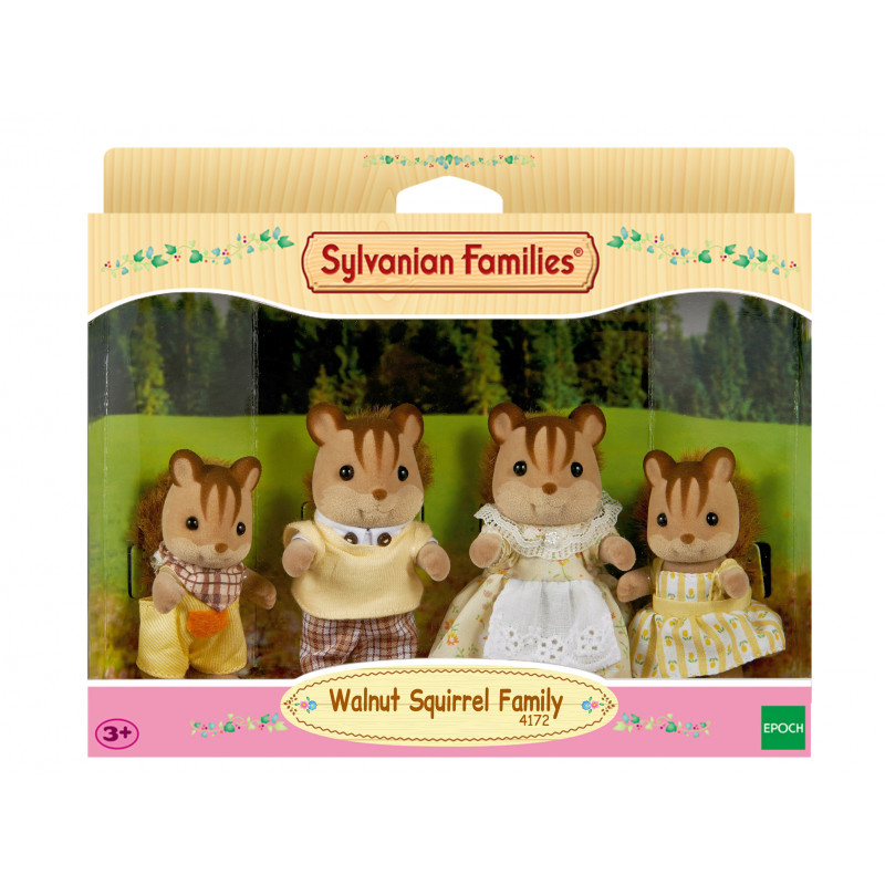 Set di figure Epoch Sylvanian Families famiglia scoiattoli noce