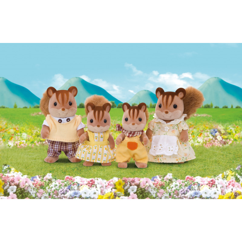 Set di figure Epoch Sylvanian Families famiglia scoiattoli noce