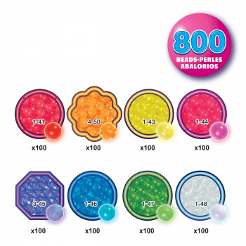 Ricarica EPOCH Aquabeads Neon Beads - 600 perline fisse in 8 colori neon, attivate dall'acqua, compatibili con tutti i set Aquabeads