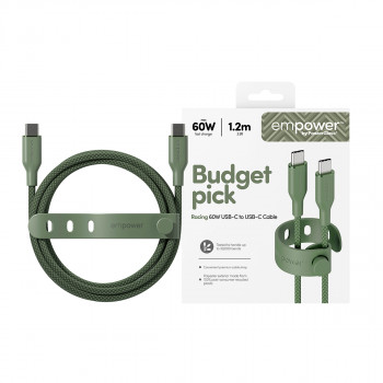 PanzerGlass Racing cavo USB-C a USB-C 60W 1,2 m verde