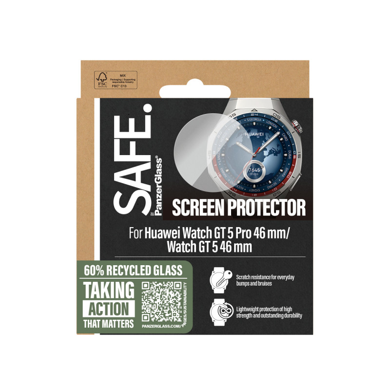SAFE by PanzerGlass vetro temperato protezione display per Huawei Watch GT 46mm / Pro 46mm
