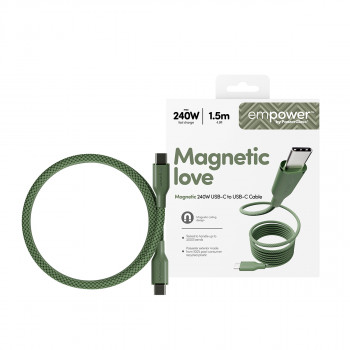 PanzerGlass empower Magnetic cavo USB-C a USB-C 240W 1,5 m verde