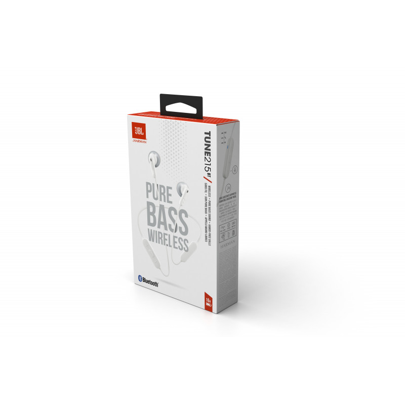JBL Tune 215BT cuffie in-ear neckband wireless - bianco