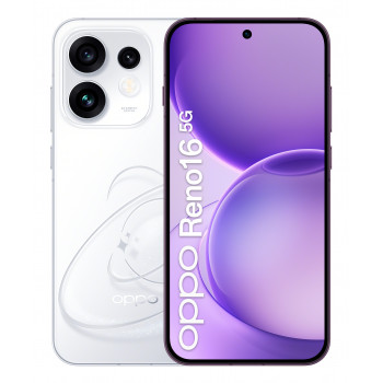 OPPO Reno16 5G 8GB RAM 512GB memoria display AMOLED 6,7 pollici 120Hz tripla fotocamera 50MP OIS ricarica rapida 80W bianco
