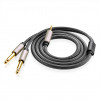 UGREEN Cavo splitter audio Y TRS 3,5 mm a doppio TS 6,35 mm 2 m grigio