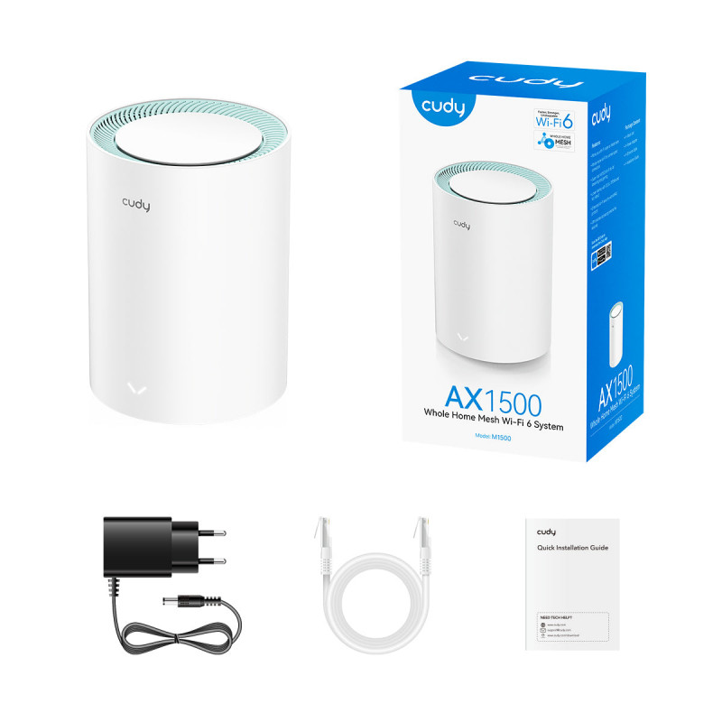 Cudy AX1500 Sistema Mesh Wi-Fi 6 Gigabit – 1 confezione