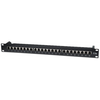 Intellinet 513487 patch panel 24 porte Cat5e STP 1U per rack, nero