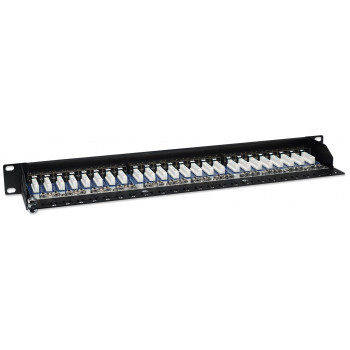 Intellinet 513487 patch panel 24 porte Cat5e STP 1U per rack, nero