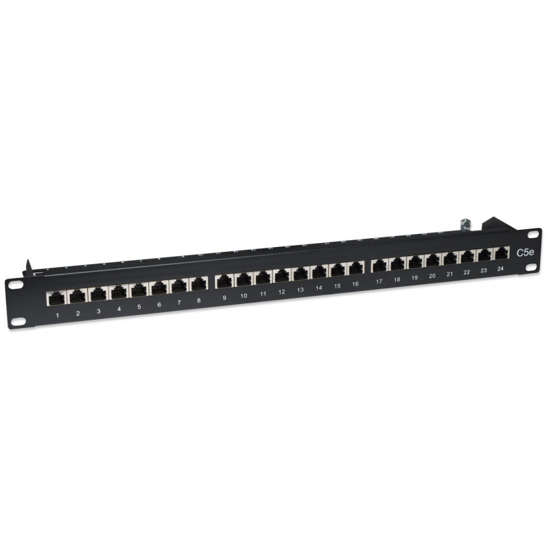 Intellinet 513487 patch panel 24 porte Cat5e STP 1U per rack, nero
