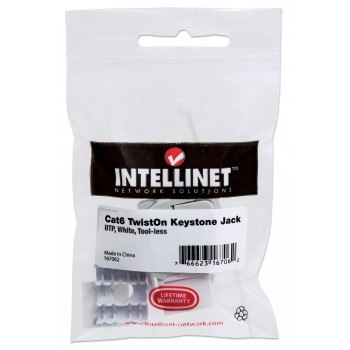 Intellinet 167062 Jack keystone Cat6 UTP, senza attrezzi, bianco