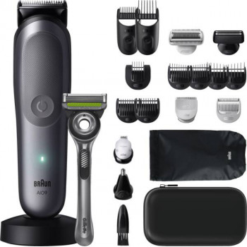 Braun AIO 9540 All-in-One Style Kit, rasoio e trimmer elettrici wet & dry, 60 min. di autonomia, 7 accessori, nero