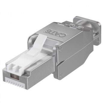 Techly 105889 connettore modulare RJ45 Cat6 STP senza attrezzi, 1G, schermato, trasparente