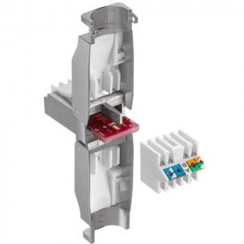 Techly 105889 connettore modulare RJ45 Cat6 STP senza attrezzi, 1G, schermato, trasparente