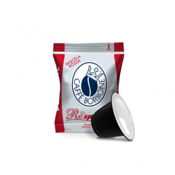 Caffè Borbone Respresso Miscela Rossa 100 capsule per Nespresso OriginalLine, tostatura scura, intensità 9/10, confezionate singolarmente