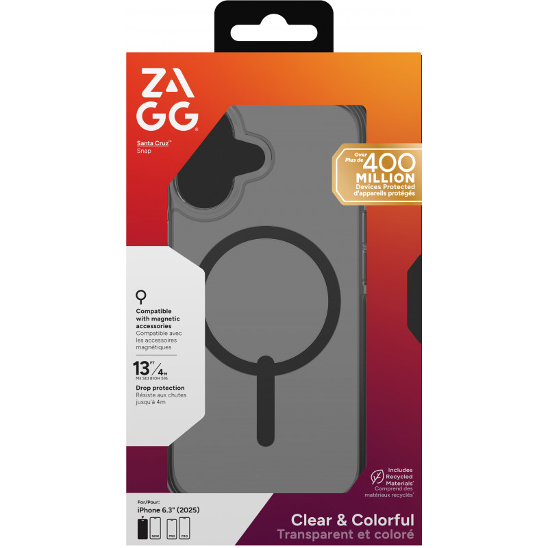 ZAGG Santa Cruz Snap custodia per iPhone 17 - nero mezzanotte