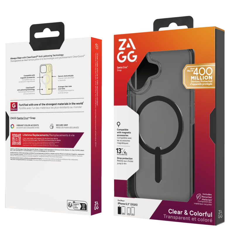 ZAGG Santa Cruz Snap custodia per iPhone 17 - nero mezzanotte