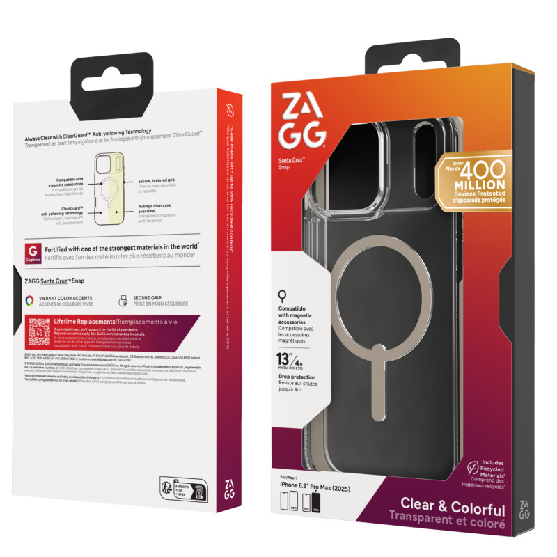 ZAGG Santa Cruz Snap custodia per iPhone 17 Pro Max - titanio