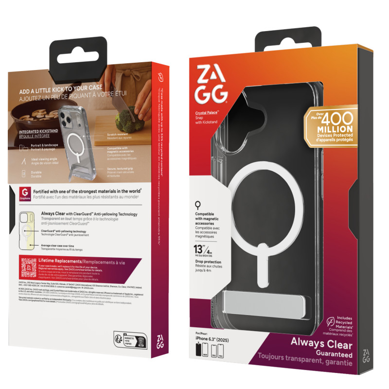 ZAGG Crystal Palace Snap custodia per iPhone 13 Pro Max - trasparente
