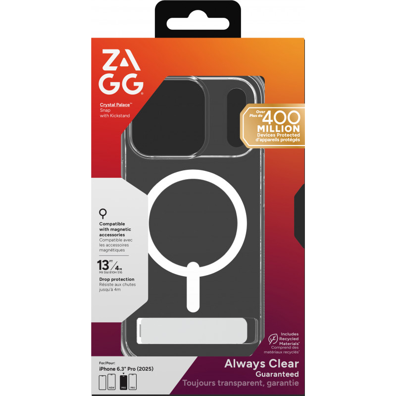 ZAGG Crystal Palace Snap Case per iPhone 17 Pro - Trasparente