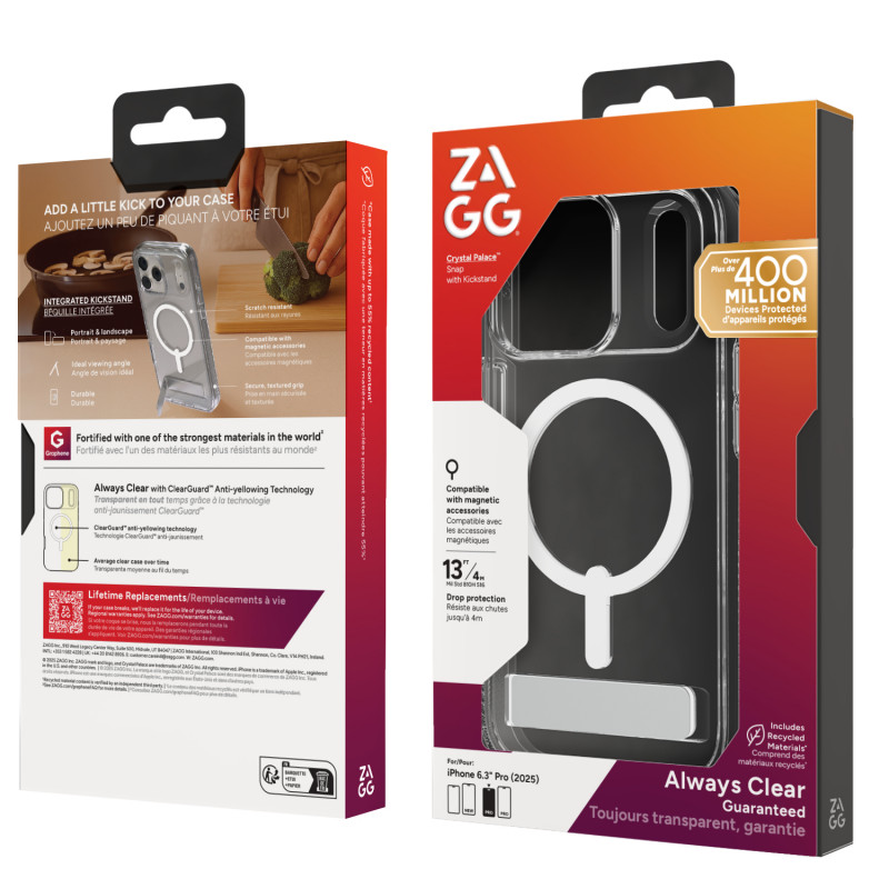 ZAGG Crystal Palace Snap Case per iPhone 17 Pro - Trasparente