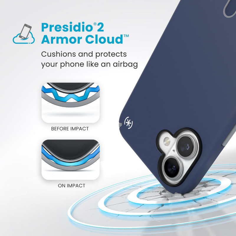 Speck Presidio2 Pro ClickLock & MagSafe Custodia per iPhone 16 Plus - Navy