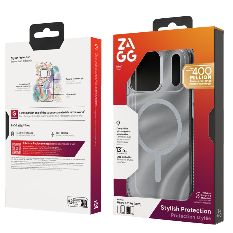ZAGG Milan Snap Custodia per Apple iPhone 17 Pro - Glitzer-Wirbel