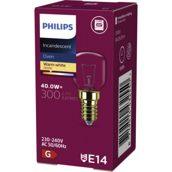 Philips PHI App 40W E14 230-240V T29 lampada per forno a forma di pera