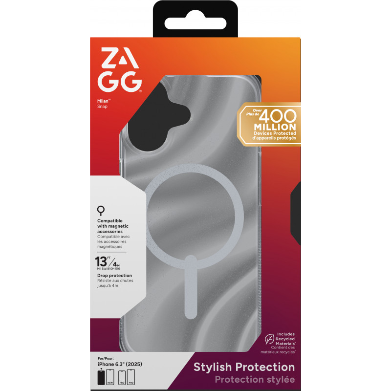 Custodia ZAGG Milan Snap per iPhone 17 - Glitter Swirl