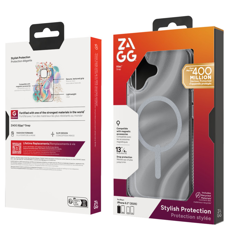 Custodia ZAGG Milan Snap per iPhone 17 - Glitter Swirl