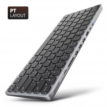 AXAGON HMC-KB-PT hub 9-in-1 con tastiera USB-C 5Gbps (PT)