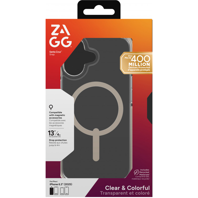 Custodia ZAGG Santa Cruz Snap per iPhone 17, titanio