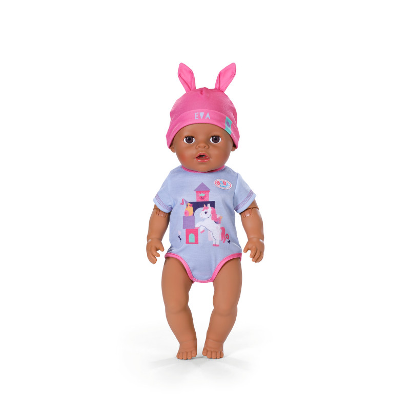 ZAPF CREATION BABY born Eva Click & Play bambola 43cm con capelli biondi e occhi azzurri