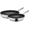 SILIT Calabria set padelle 24 e 28 cm acciaio inox con manici neri