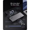 ICY BOX IB-DK7402-C31 Diamond Dock 12-in-1 docking station USB-C, 5x uscita video, 140 W PD, DisplayLink, antracite/nero