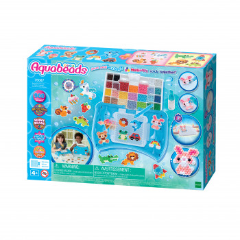 EPOCH Aquabeads Craft Studio Set starter – Oltre 800 perle ad attivazione acquosa in 12 colori, vassoio riutilizzabile, penna per perle e spruzzatore, senza calore né colla, set creativo di perline per bambini dai 4 anni