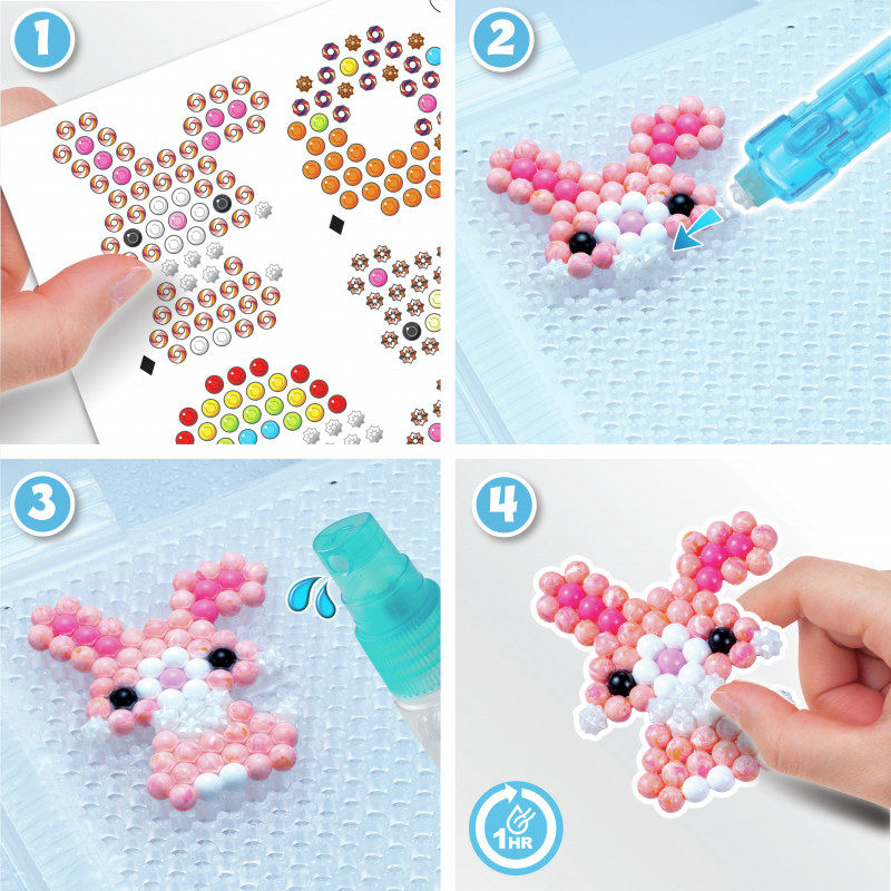 EPOCH Aquabeads Craft Studio Set starter – Oltre 800 perle ad attivazione acquosa in 12 colori, vassoio riutilizzabile, penna per perle e spruzzatore, senza calore né colla, set creativo di perline per bambini dai 4 anni