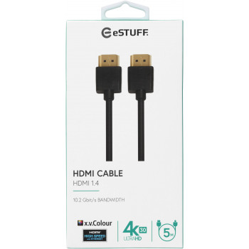 ESTUFF cavo HDMI 1.4 High-Speed con Ethernet 5m 4K 3D ARC nero
