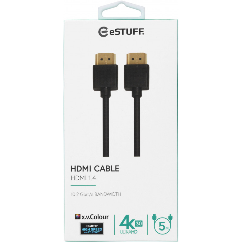 ESTUFF cavo HDMI 1.4 High-Speed con Ethernet 5m 4K 3D ARC nero