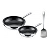 SILIT Talis set di padelle con spatola, 20 & 24 cm, acciaio inox/nero