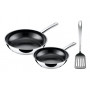 SILIT Talis set di padelle con spatola, 20 & 24 cm, acciaio inox/nero