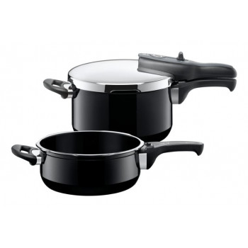 SILIT Silargan Sicomatic t-Plus set pentole a pressione 4,5L + 3,0L, 22cm, nero