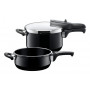 SILIT Silargan Sicomatic t-Plus set pentole a pressione 4,5L + 3,0L, 22cm, nero