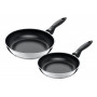 SILIT Domus set padelle 24 & 28 cm, acciaio inox con manico nero, adatto all'induzione, 2 pezzi