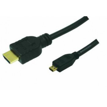 LogiLink cavo HDMI High Speed con Ethernet, connettore maschio HDMI Type-A su connettore maschio Micro HDMI Type-D, 1,5 m, nero