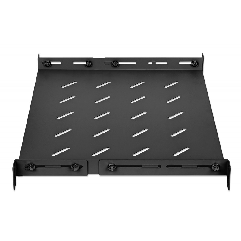 Intellinet rack - ripiano - con guide variabili, montaggio fisso - nero, RAL 9004 - 1U - 48,3 cm (19)